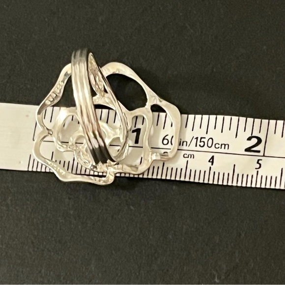 Sterling Silver Large Blooming Rose Flower 925 Statement Ring Size 11.5-12 - Picture 5 of 16